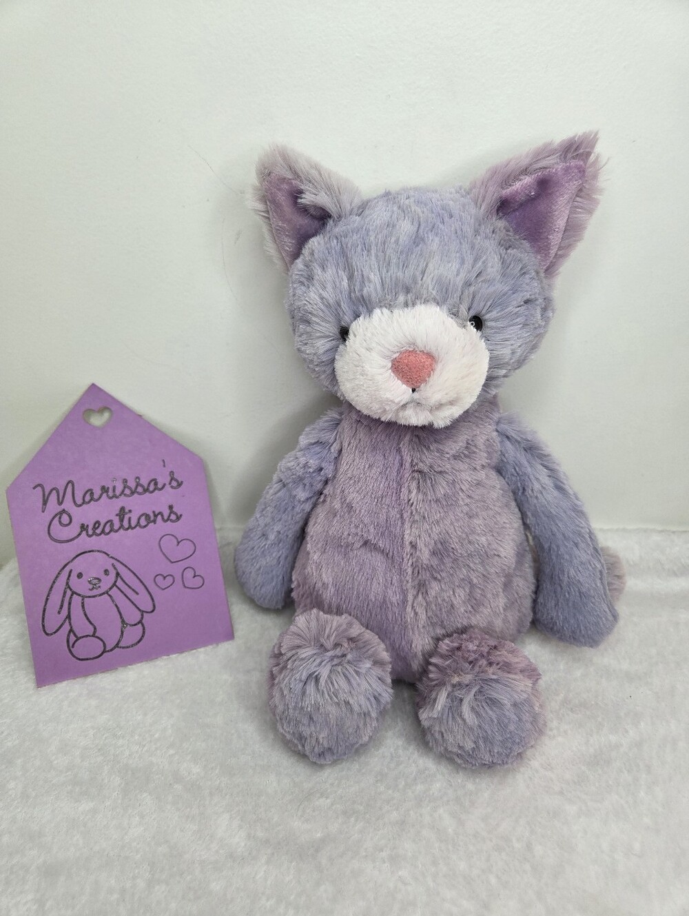 NWT Customized Jellycat Medium Bashful Grey Kitten "Miette"